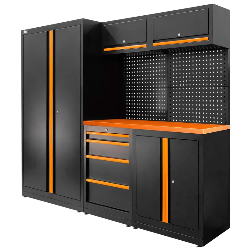 SET DI MOBILI MODULARI (13 PZ) - SET CON ARMADIO A DUE ANTE (REF.18105) - ARANCIONE SERIE579O JBM Neu Im Sortiment