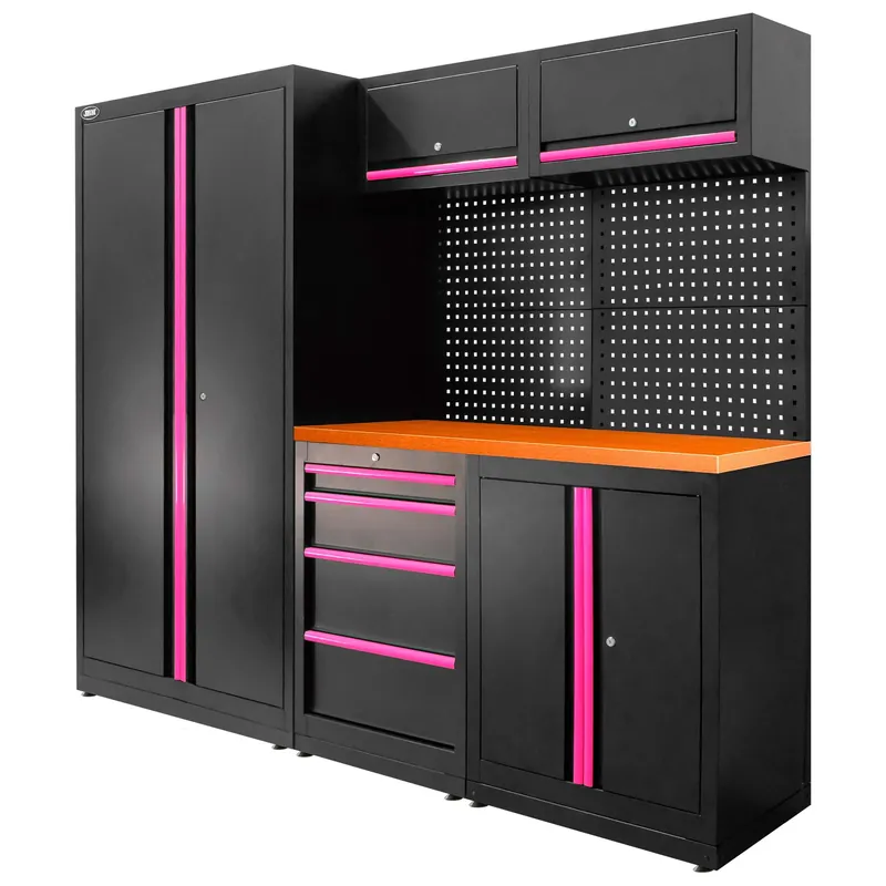 SET DI MOBILI MODULARI (13 PZ) - SET CON ARMADIO A DUE ANTE (REF.18105) - ROSA SERIE579P JBM Versand Am Gleichen Tag