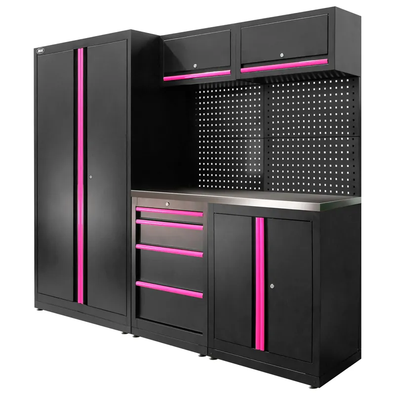 SET DI MOBILI MODULARI (13 PZ) - SET CON ARMADIO A DUE ANTE (REF.18105) - ROSA SERIE595P JBM Finale Aktion