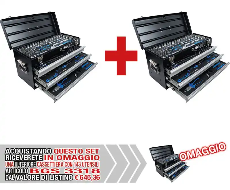 Cassetta utensili Moto 2 PEZZI BGS3318 + OMAGGIO 1 PEZZO BGS3318 Geprüft