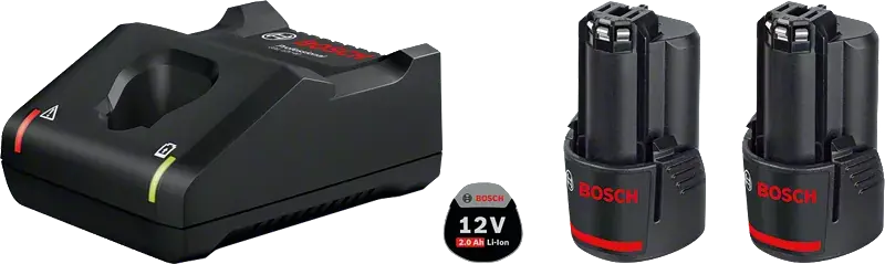 Direkt Vom Hersteller Set 2 batterie da 12 Volt e 2,0 Ah di capacità e caricabatteria rapido GAL12V-40 BOSCH