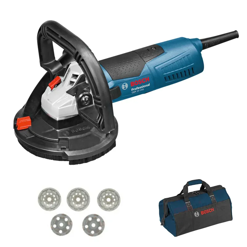 Levigatrici per calcestruzzo GBR 15 CAG Bosch Professional + set 5 dischi + borsone Letzte Chance