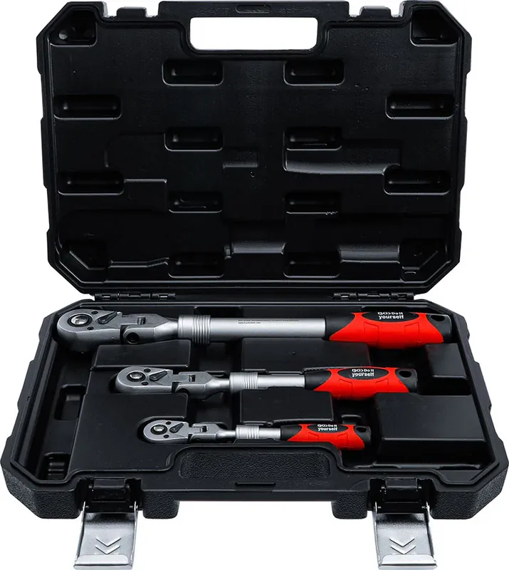 Neue Kollektion SET 3 PEZZI, CRICCHETTI REVERSIBILI, ESTENSIBILI SNODATI, 1/4" - 3/8" - 1/2" BGS72114