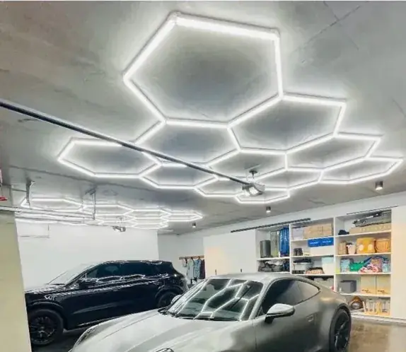 Lampada LED 11 esagoni soffitto e pareti nido d’ape 3.2M x 2.3M led bianco 280W 6500k Versand Am Gleichen Tag