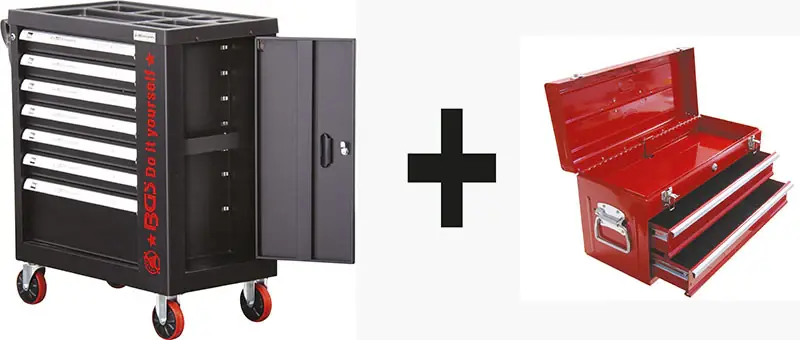 Sofort Bestellen SET CARRELLO PORTA UTENSILI VUOTO BGS 6058-1 + CASSETTIERA PORTAUTENSILI VUOTA 24980 V