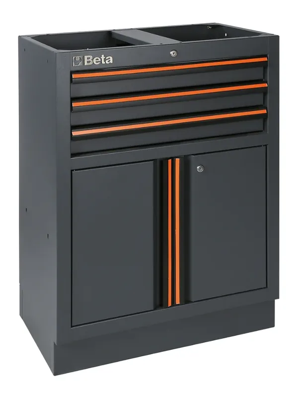 Markenprodukt Modulo fisso con 3 cassetti e 2 antine per arredo officina C45PRO 2.0 Beta C45PRO 2.0 M3A