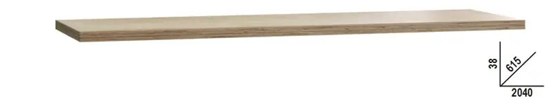 Preisknaller Piano di lavoro C45PRO 2.0 in legno multistrato 2040x615 mm Beta C45PRO 2.0 PWE/3-2,0MT