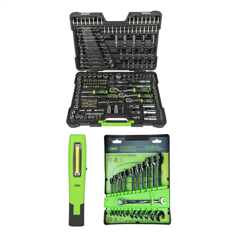 KIT DI ATTREZZI DA 216 PEZZI 54045 + 54117 + 54123 JBM SERIE 430 Neue Ware