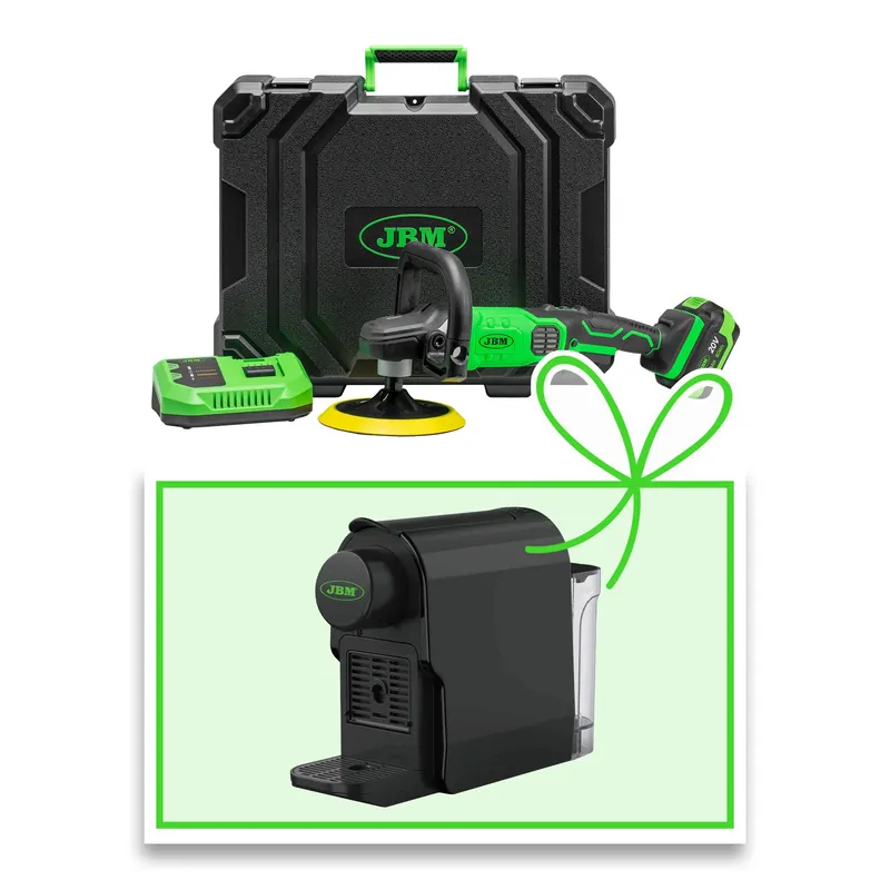 Schnäppchen LUCIDATRICE BRUSHLESS A BATTERIA CON CUSTODIA JBM 60009C 4AH SET + MACCHINA DEL CAFFE'