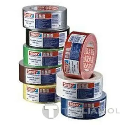 Tape RED 50mmX50m tarpaulin Standard coated polyethylene 04688 Nur Heute