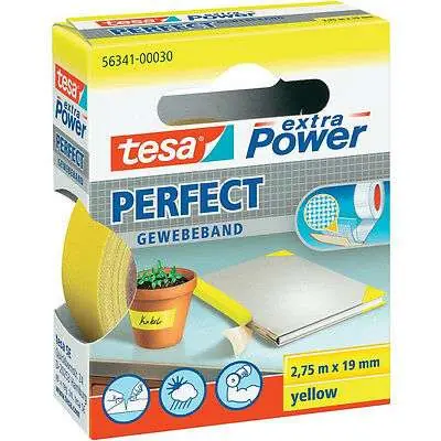 Neue Ware Adhesive tape 19mmX2,75m yellow cloth EXTRA POWER PERFECT TESA 56341