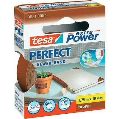 Adhesive tape 19mmX2,75m brown cloth EXTRA POWER PERFECT TESA 56341 Direktkauf