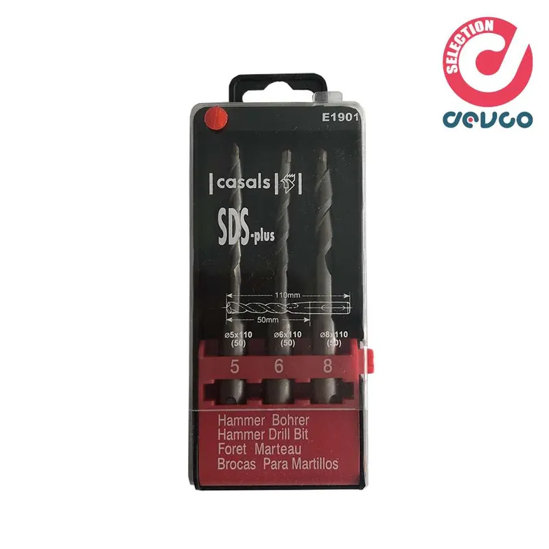 Preiswert 3 wall tips for dowel SDS PLUS 2 cutting edge plastic box