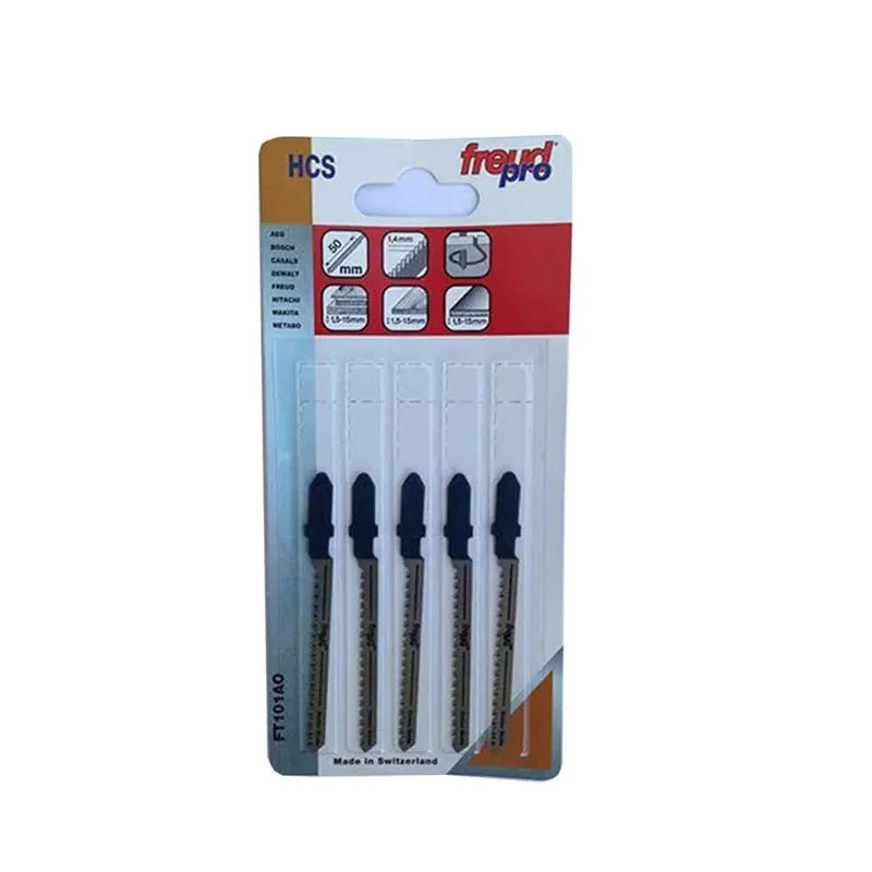 Set of 5 steel hacksaw blades for soft materials such as wood, laminated or plastic panels - Freud - FT101AO Geprüft