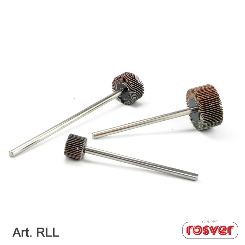 Flap wheels with long shaft Rosver - RLL D.20x15x6x100 - Conf.25pz Zertifiziert