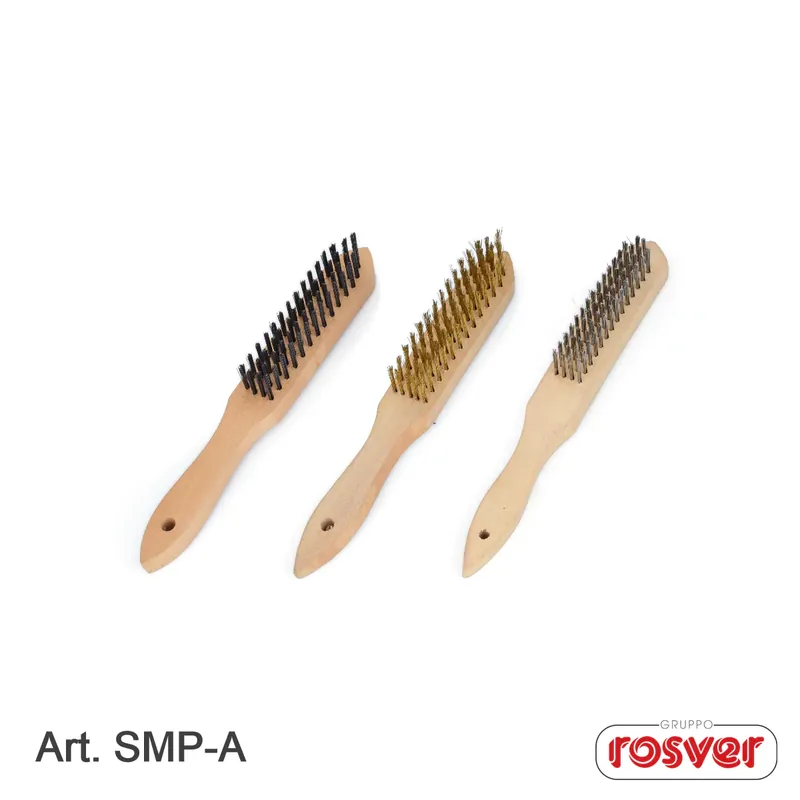 Hand Brushes Steel wire with wooden handles SMP-A 290mm - Rosver 18pz Markenprodukt