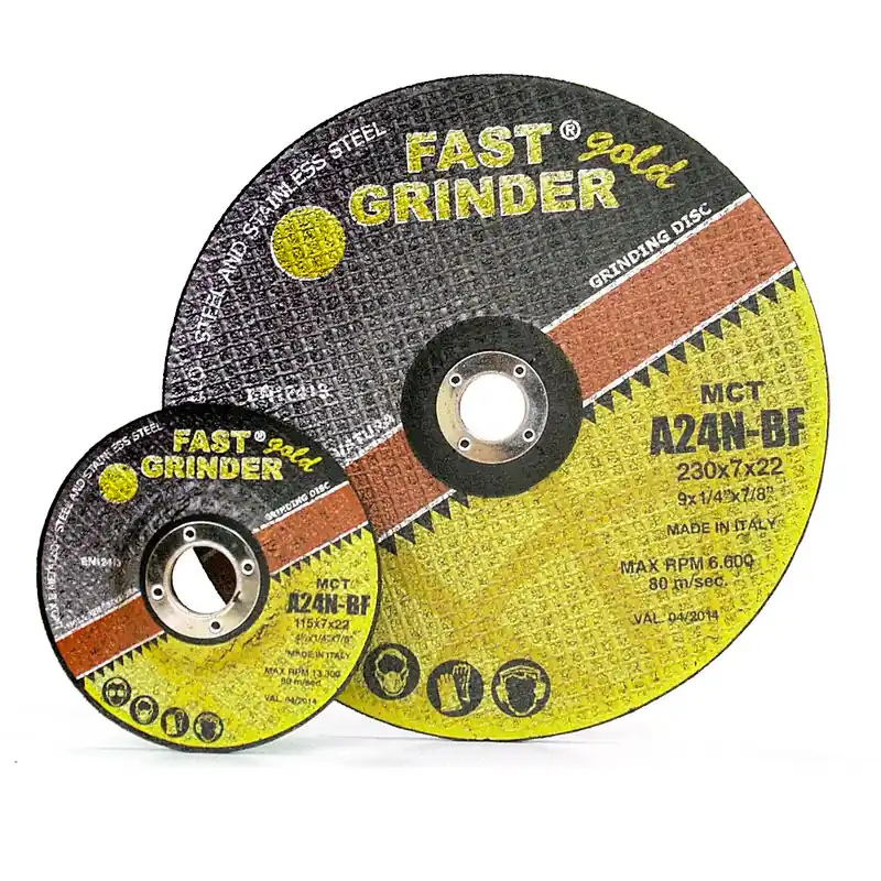 Industrial Grinding Discs MCS-GOLD A24N iron/stainless steel - Rosver - Conf.25pz Echt