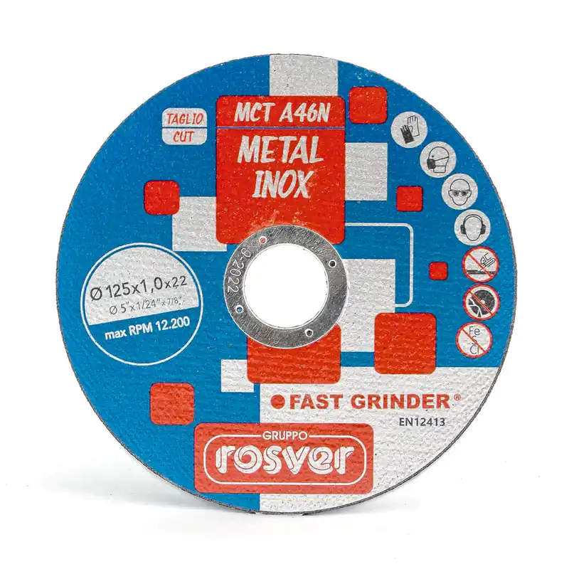 Thin Flat Cutting Discs MCT 125 A46N Stainless - Rosver - Conf.100pz Echt