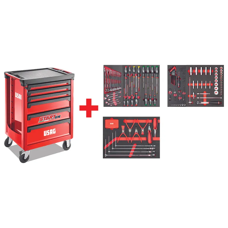 Start roller cabinet with automotive assortment (155 PCS) - Usag 516 ST6MA Nur Für Kurze Zeit