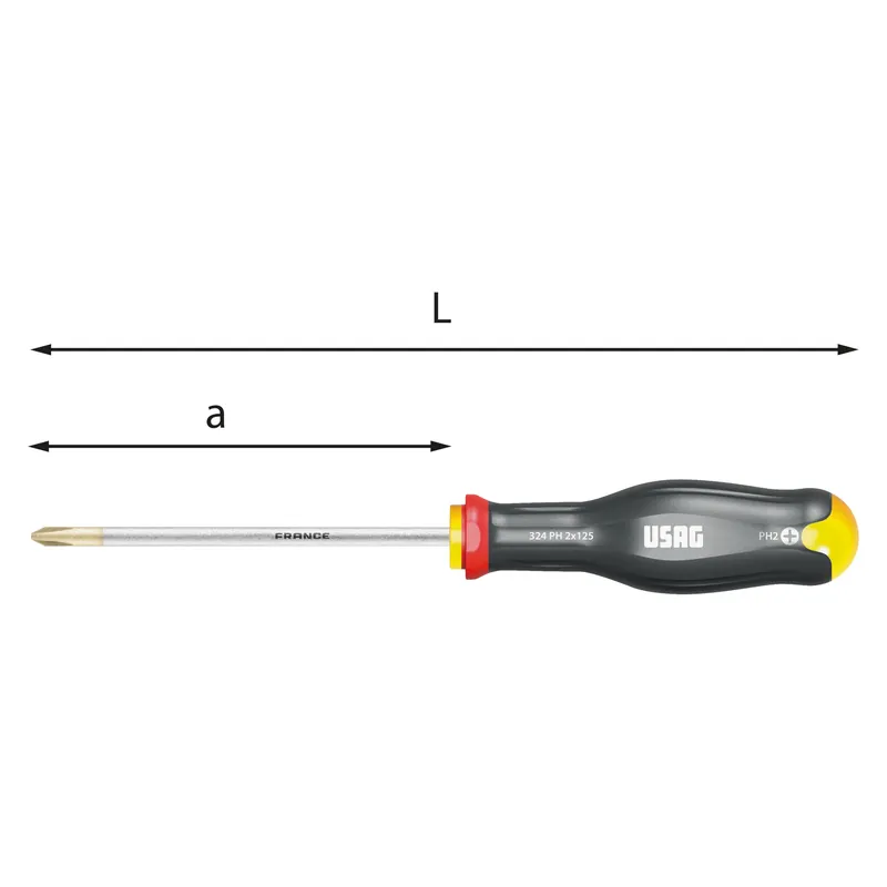 0x75 M1 Screwdrivers fot Phillips screws L. 179mm - Usag 324 PH Nur Heute