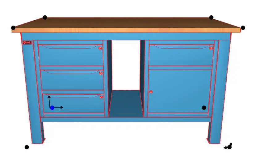 WORKSHOP WORKBENCH WOODEN TOP 1500 X 750 X 880 H - WARDROBE 3 DRAWERS + WARDROBE 1 DRAWER 1 DOOR - FAMI - BLUE Jetzt Kaufen