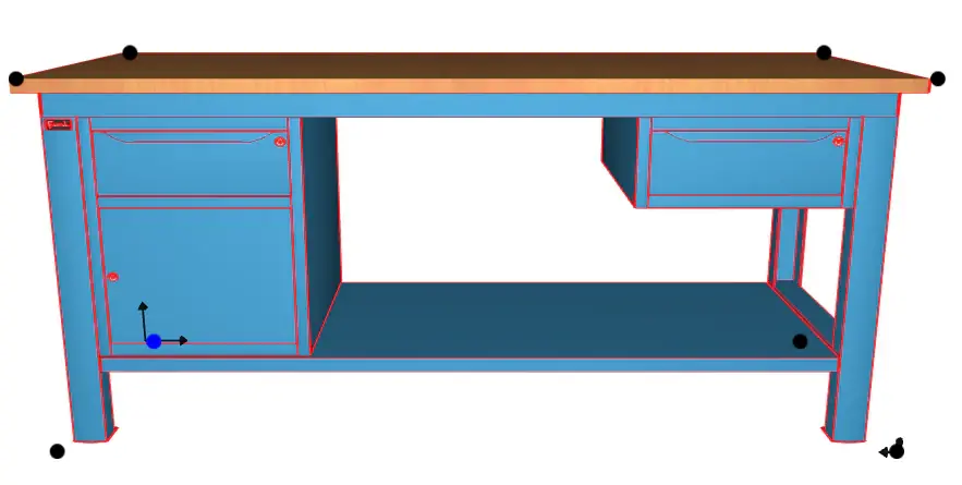 Meistverkauft WORKSHOP WORKBENCH WOODEN TOP 1500 X 750 X 880 H - WARDROBE 1 DRAWER 1 DOOR + WARDROBE 1 DRAWER - FAMI - BLUE