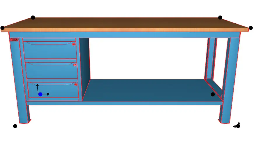Günstig WORKSHOP WORKBENCH WOODEN TOP 2000 X 750 X 880 H - WARDROBE 3 DRAWERS - FAMI - BLUE