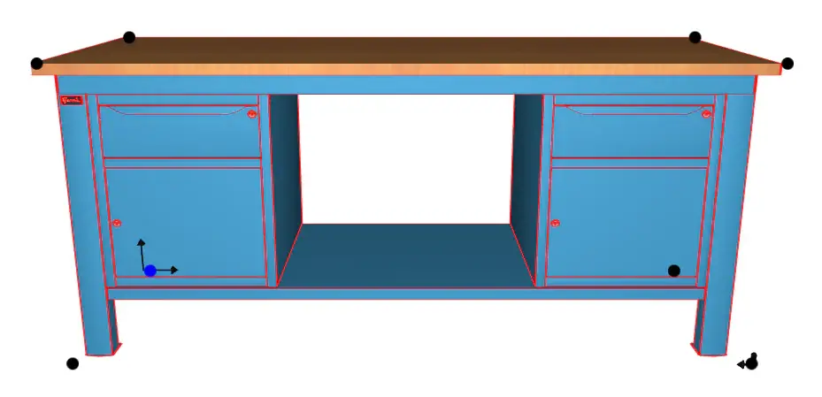 Schneller Versand WORKSHOP WORKBENCH WOODEN TOP 2000 X 750 X 880 H - 2 CABINETS 1 DRAWER 1 DOOR - FAMI - BLUE