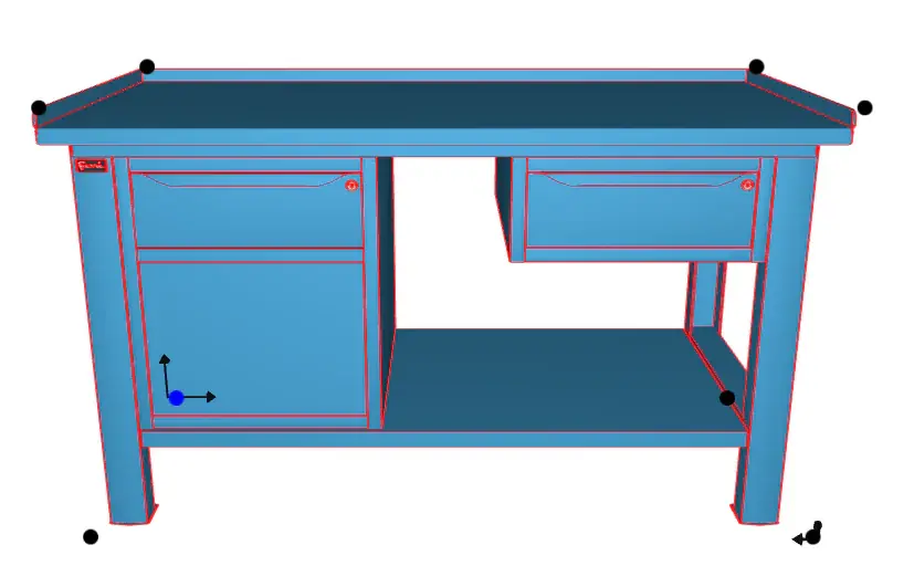 WORKSHOP WORKBENCH STEEL TOP 1507 x 705 x 855 H - WARDROBE 1 DRAWER 1 DOOR + WARDROBE 1 DRAWER - FAMI - BLUE Finale Aktion