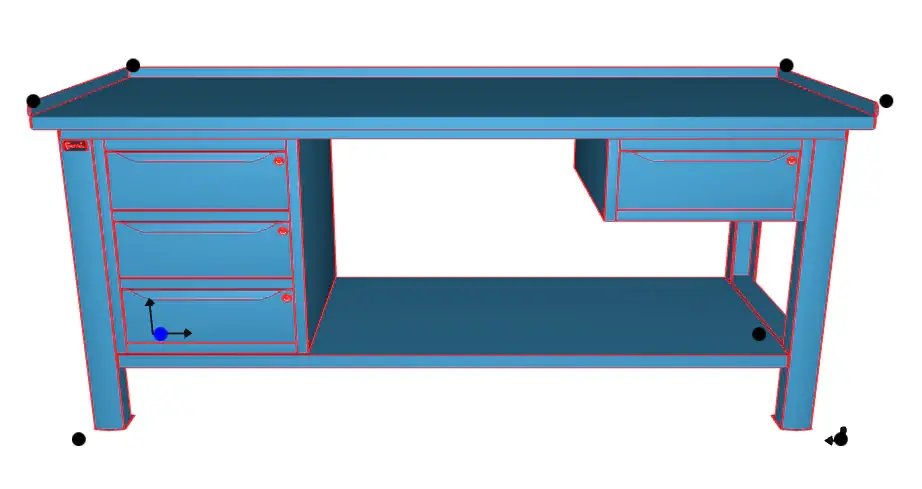 Top-Seller WORKSHOP WORKBENCH STEEL TOP 2007 x 705 x 855 H - WARDROBE 3 DRAWERS + WARDROBE 1 DRAWER - FAMI - BLUE