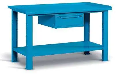 WORKSHOP WORKBENCH STEEL TOP 1507 x 705 x 855 H - CABINET 1 DRAWER 1 DOOR - FAMI - BLUE Neuheit