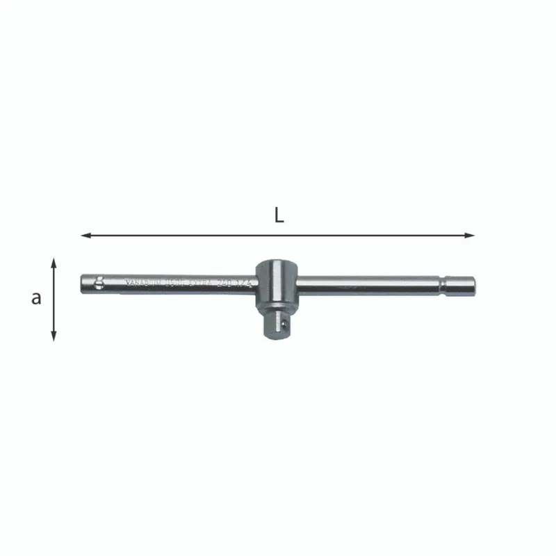 Garantierte Lieferung T-lever with sliding square fitting in chrome steel L.200mm - 240 3/8 N Usag