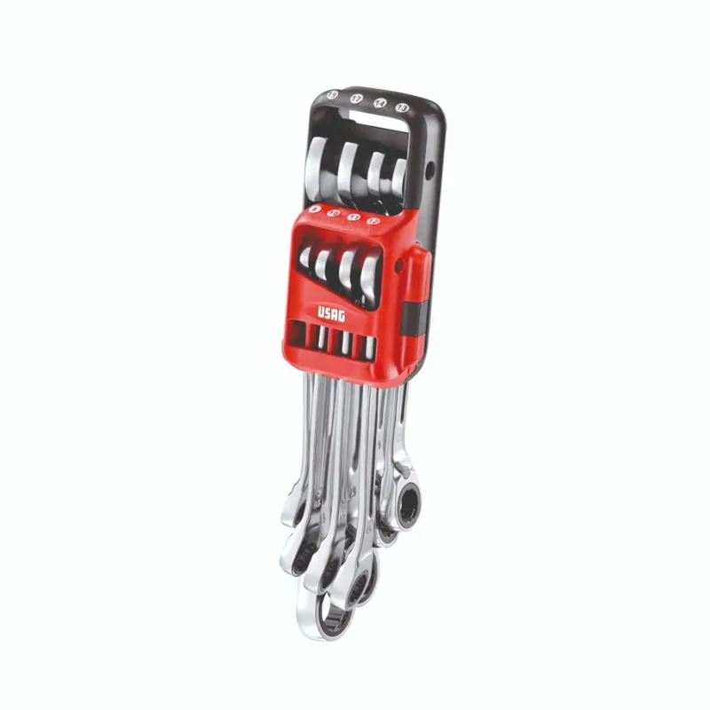 Set of 8 combination ratchet wrenches with retaining ring - Usag U02856058 Echt