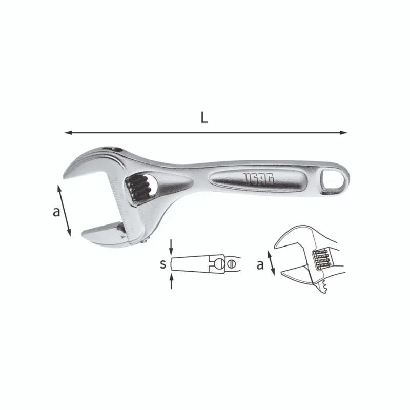 Highlight Adjustable short needle wrench 150mm - Usag 294 AC U02940010