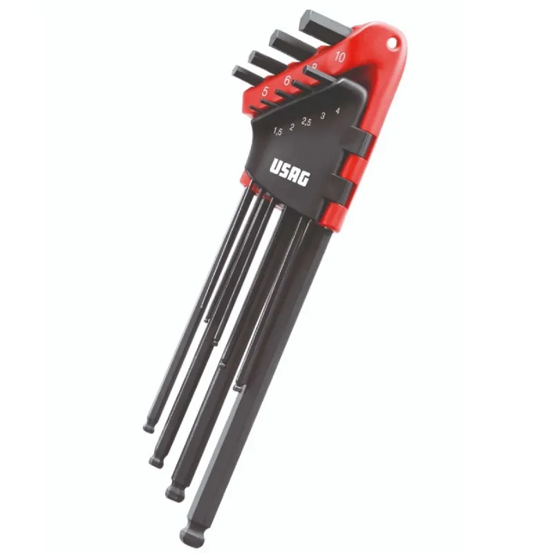 Set of 9 extra-long hexagonal male ball head wrenches - Usag 280 XLTS/S9 U02800184 Preiswert