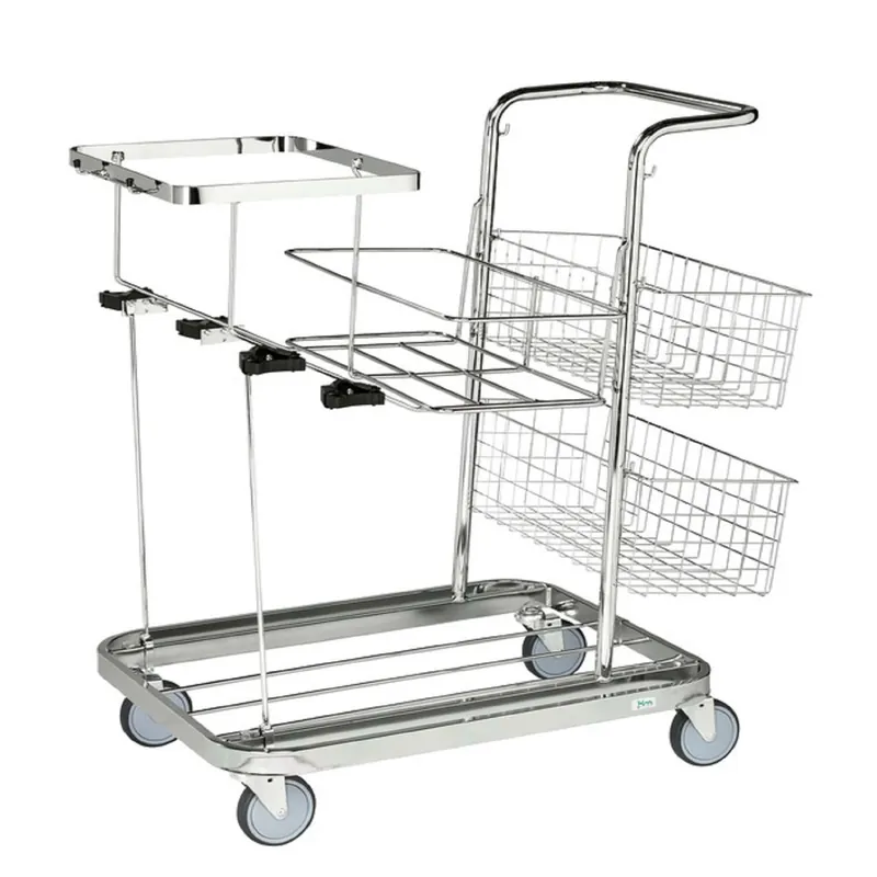 Direkt Vom Hersteller Easy managed and flexible cleaning trolley, L700 x B550 x H1000 mm - Kongamek