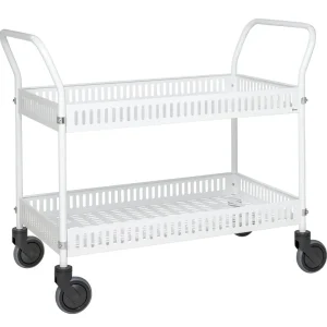 White Table trolley with side rail and brake KM4200B Kongamek Online Kaufen