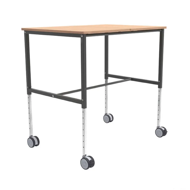 Beech / Dark Grey Roll table, height adjustable LxWxH (mm) 800x1140x720 Billig