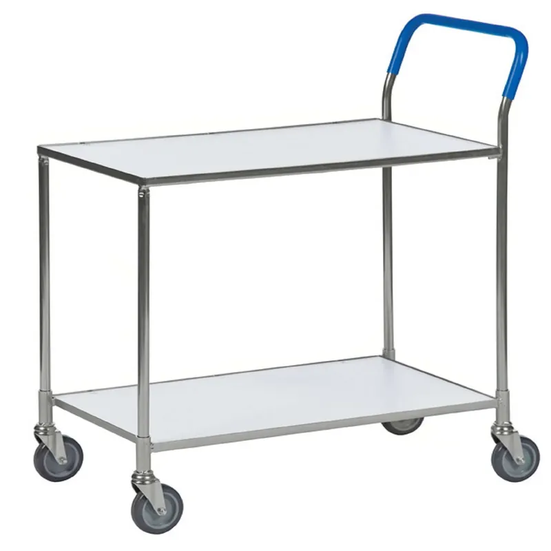 White / Electro galvanised Table trolley with 2 shelves, LxWxH (mm) 850x435x950 Sichere Zahlung