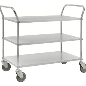 Zertifiziert Light shelf trolley 3 levels Electro galvanized - KM4148-E Kongamek