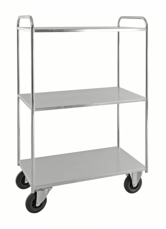 Shelf trolley 3 levels fully welded Electro galvanized brake KM4149-EB Kongamek Kracherpreis