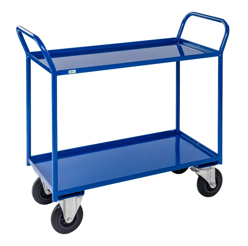 Preiswert Shelf trolley 2 levels, fully welded Blue KM4133-B Kongamek