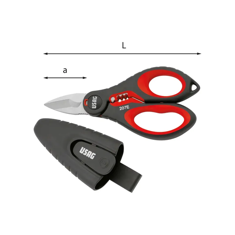 Schneller Versand L. 155mm Professional scissors for electricians a 40mm Usag 207 E