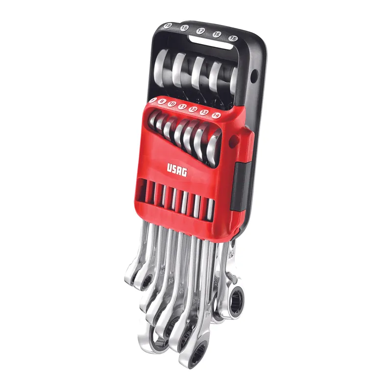 Set of 8 combination ratchet wrenches with retaining ring - Usag 285 KA/DS12 Neu Im Sortiment