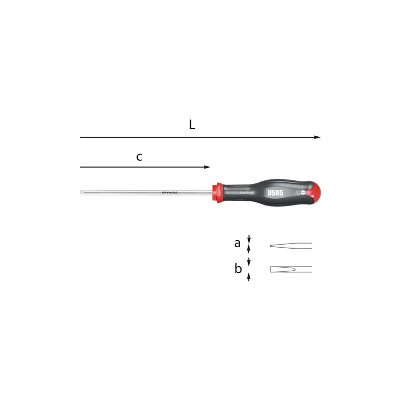 Heißes Angebot 1,2x6.5x150mm M3 Screwdrivers fot slot-head L. 270mm - Usag 324