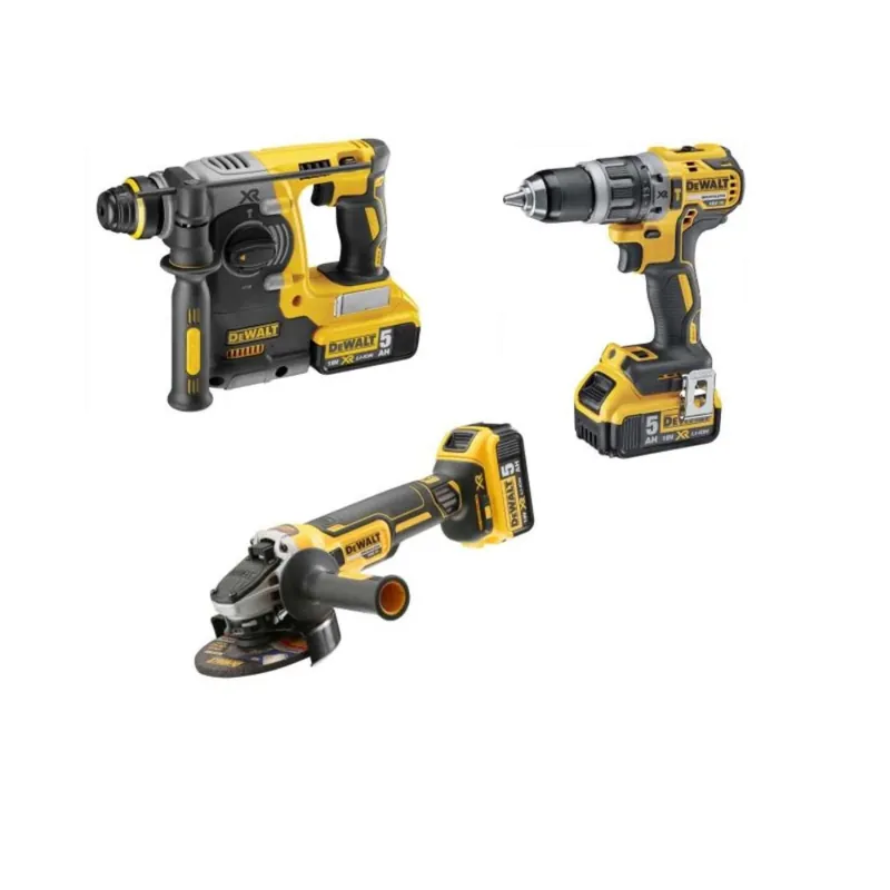 Knallerangebot Kit 18V Hammer + Impact Wrench + Grinder + 4x5.0Ah - Dewalt