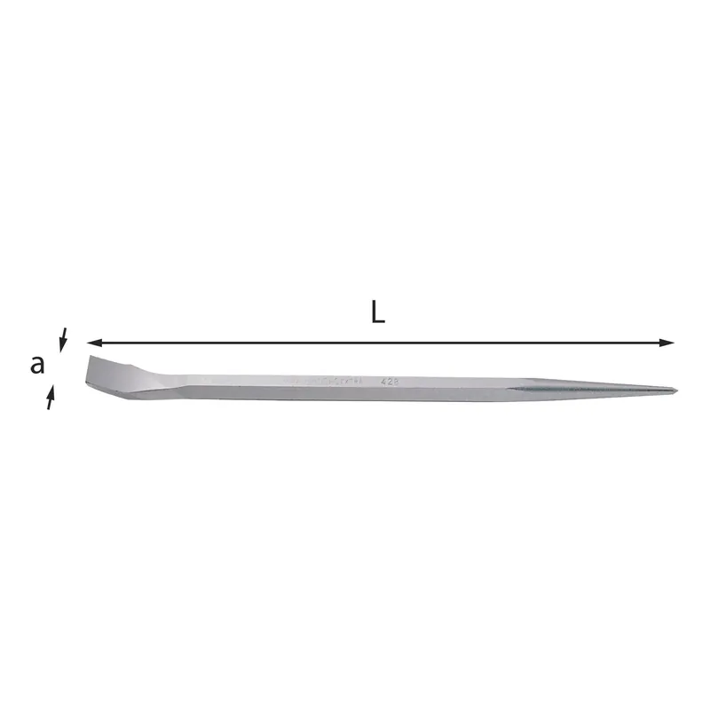 Crowbar chrome vanadium steel L. 400mm a 23mm - Usag 428 Must-Have