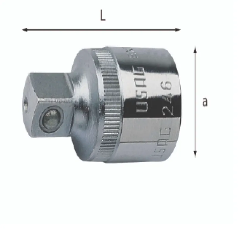 Preisreduziert Reducer coupling, maximum tension 202 Nm, chrome-plated execution - Usag 246 1/2
