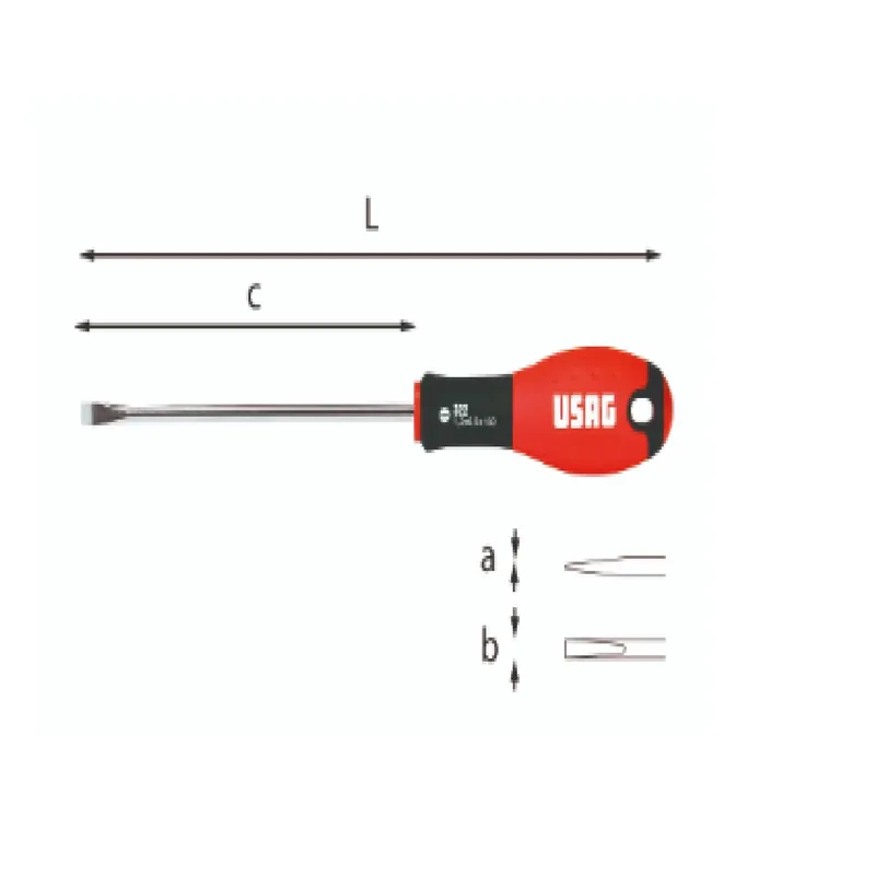 Screwdriver for slotted screws, 0.6 X 3.5 X 75 mm - Usag 322 U03220028 Sofort Bestellen