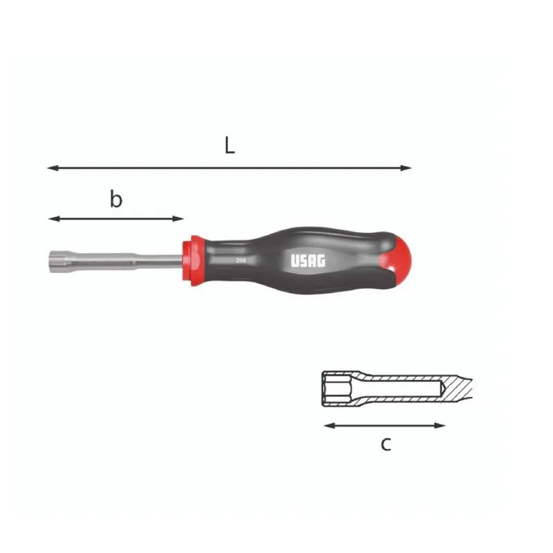 Top-Seller Hexagonal socket wrench with handle 10mm - Usag 298 U02980258